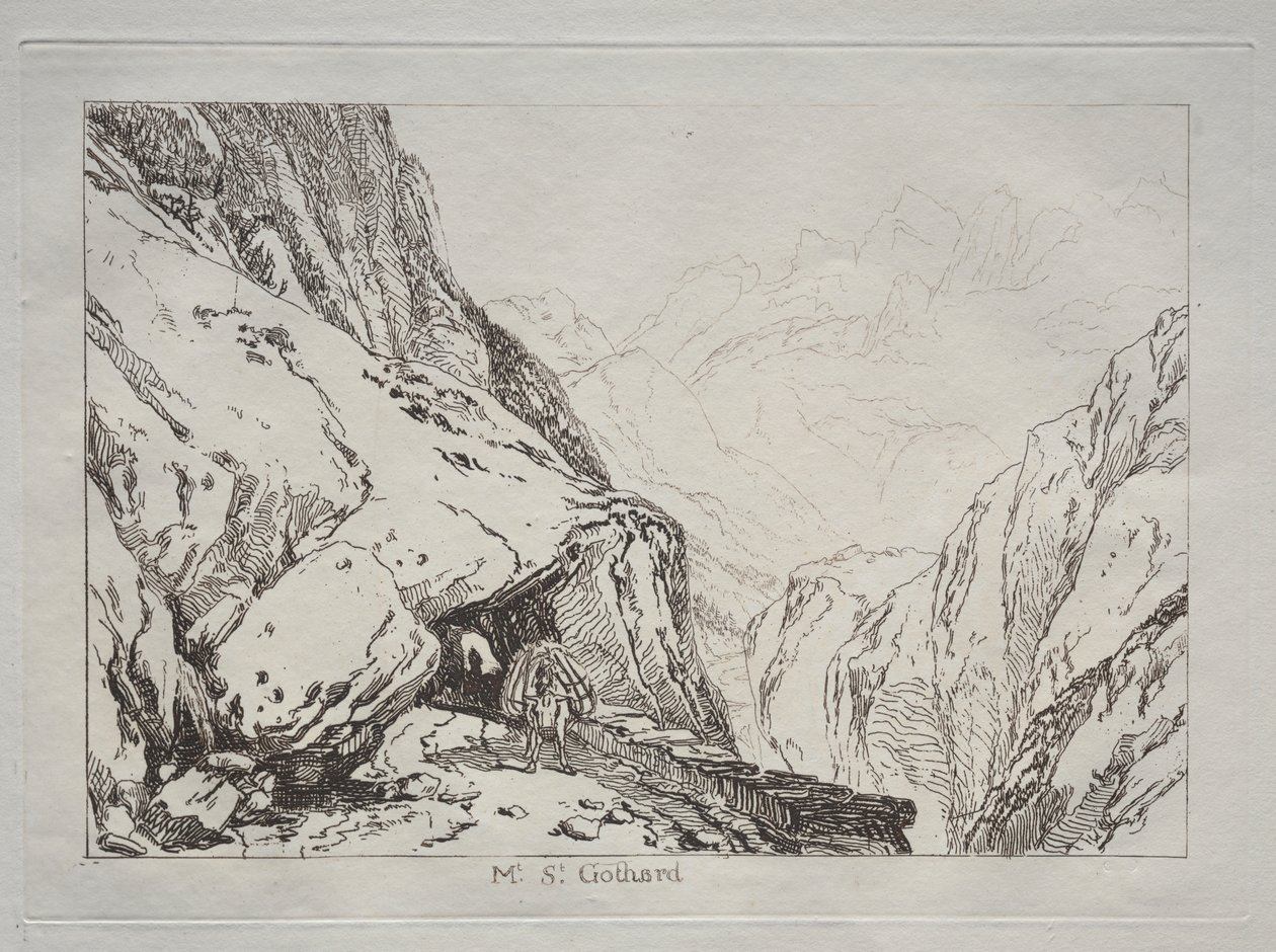 Studijní kniha: Mt. Svatý. Gotthard od Joseph Mallord William Turner