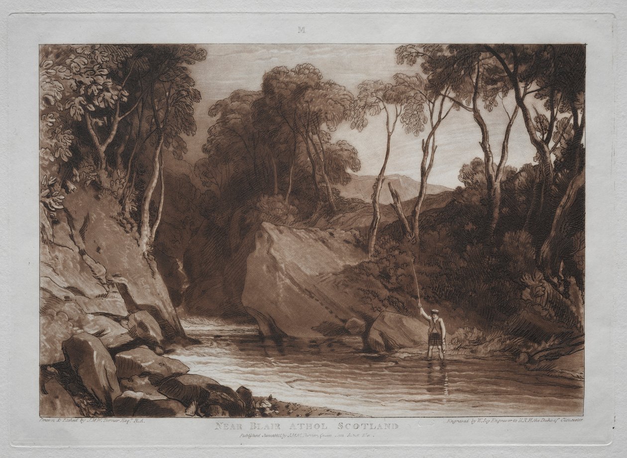Liber Studiorum: Nedaleko Blain Athol, Skotsko. od Joseph Mallord William Turner