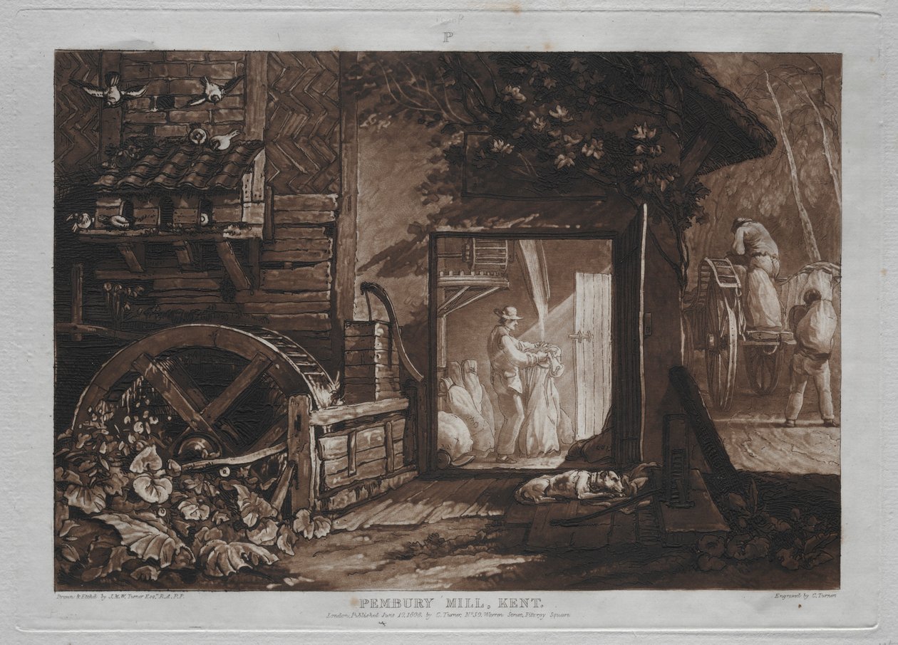 Kniha studií: Pembury Mill, Kent. od Joseph Mallord William Turner
