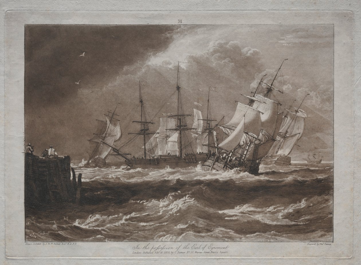 Liber Studiorum: Lodě ve vánku. od Joseph Mallord William Turner