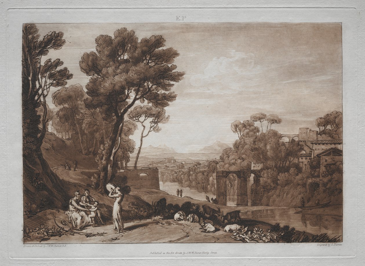 Liber Studiorum: Žena a tamburína od Joseph Mallord William Turner