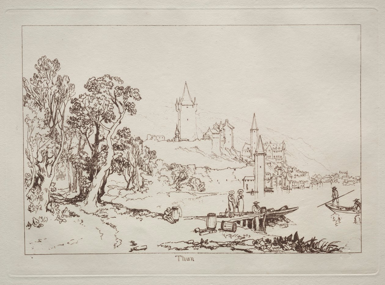 Liber Studiorum: Ville de Thun, Švýcarsko. od Joseph Mallord William Turner