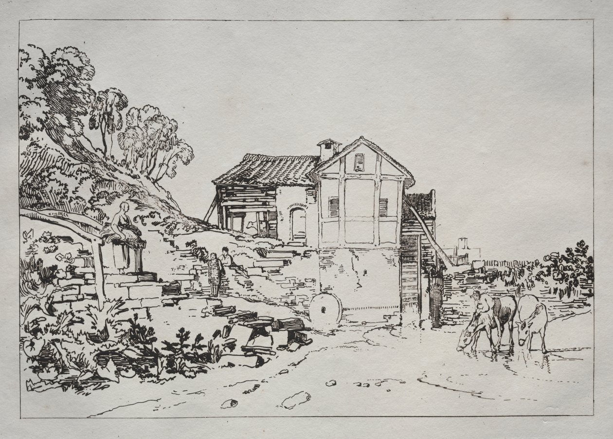 Kniha studií: Vodní mlýn od Joseph Mallord William Turner