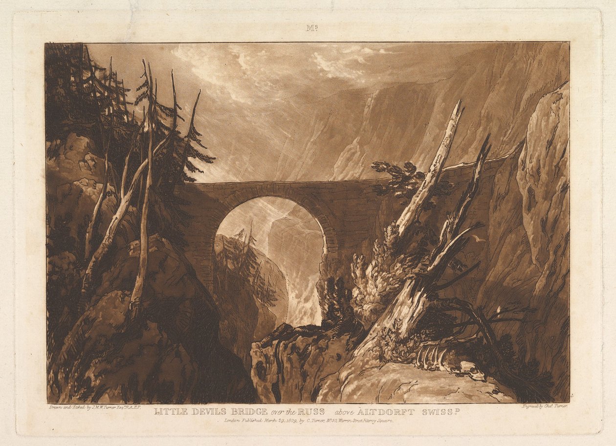 Malý ďáblův most přes Russ, nad Altdorftem, Švýcarsko Liber Studioru..., 29. března 1809. od Joseph Mallord William Turner