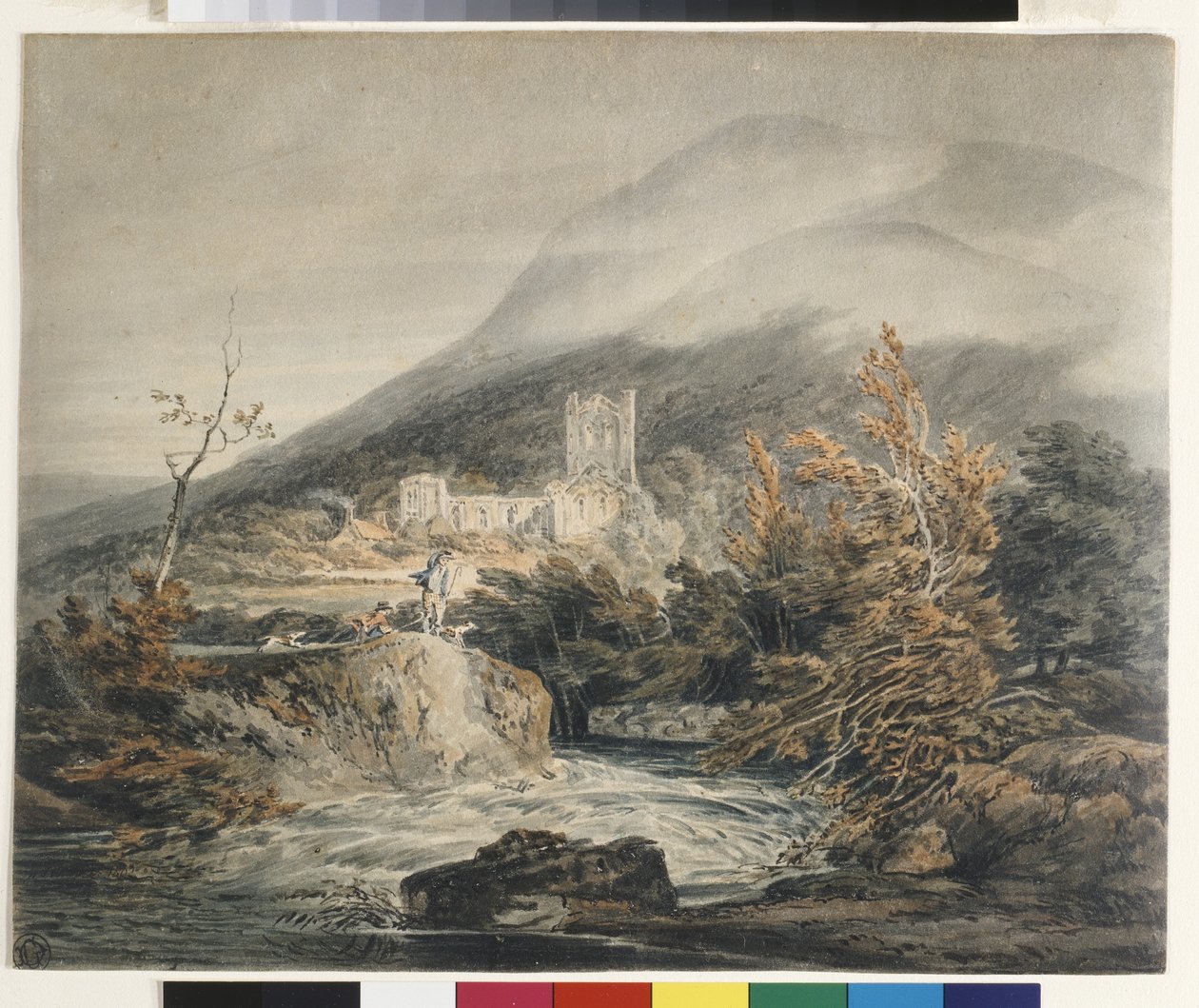 Llanthony Abbey, Monmouthshire (akvarel na bílém papíře) od Joseph Mallord William Turner