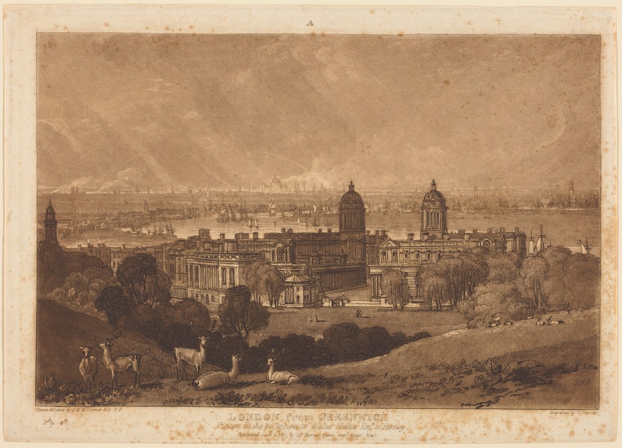 Londýn z Greenwichu od Joseph Mallord William Turner