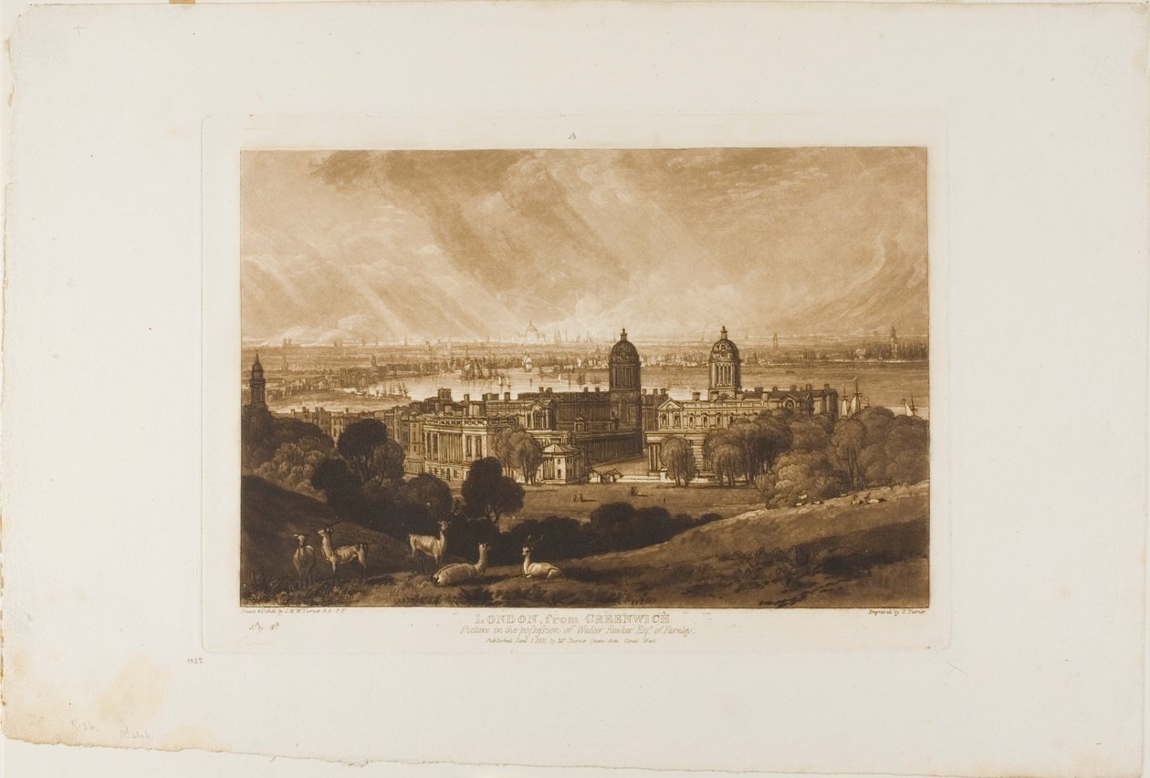 London z Greenwiche, deska 26 z Liber Studiorum od Joseph Mallord William Turner