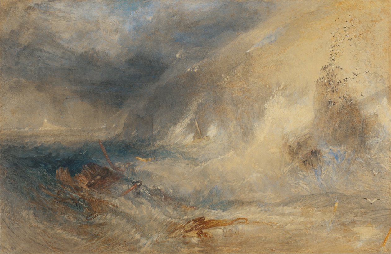 Longships Lighthouse, Lands End, cca 1834-35 (akvarel a kvaš) od Joseph Mallord William Turner