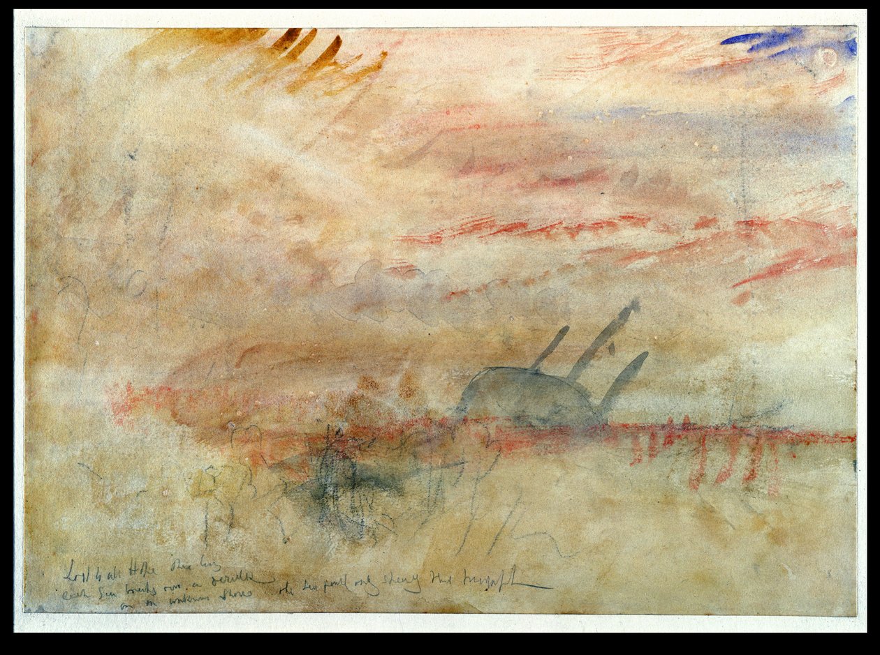 Lost to All Hope The Brig, cca 1845-50 (wc a grafit na tkaném papíře) od Joseph Mallord William Turner