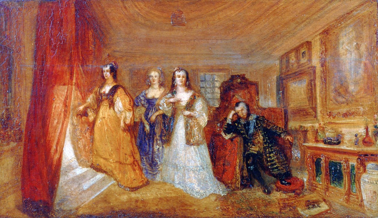 Lucy, hraběnka z Carlisle a Dorothy Percys Návštěva u svého otce lorda Percyho..., c1831 od Joseph Mallord William Turner