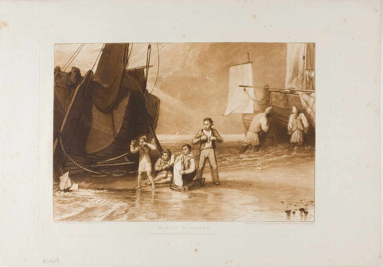 Marine Dabblers, deska 29 od Liber Studiorum od Joseph Mallord William Turner