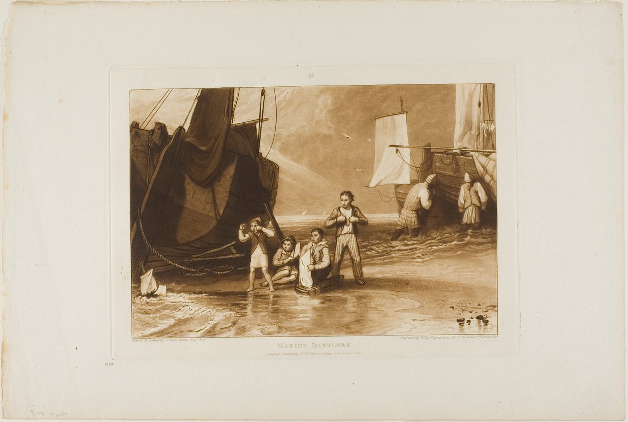 Marine Dabblers, deska 29 od Liber Studiorum od Joseph Mallord William Turner
