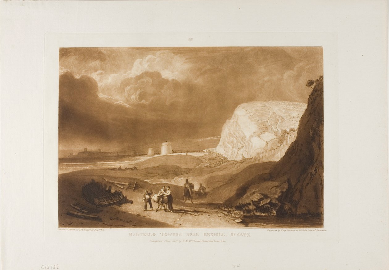 Martello Towers poblíž Bexhill, Sussex od Joseph Mallord William Turner
