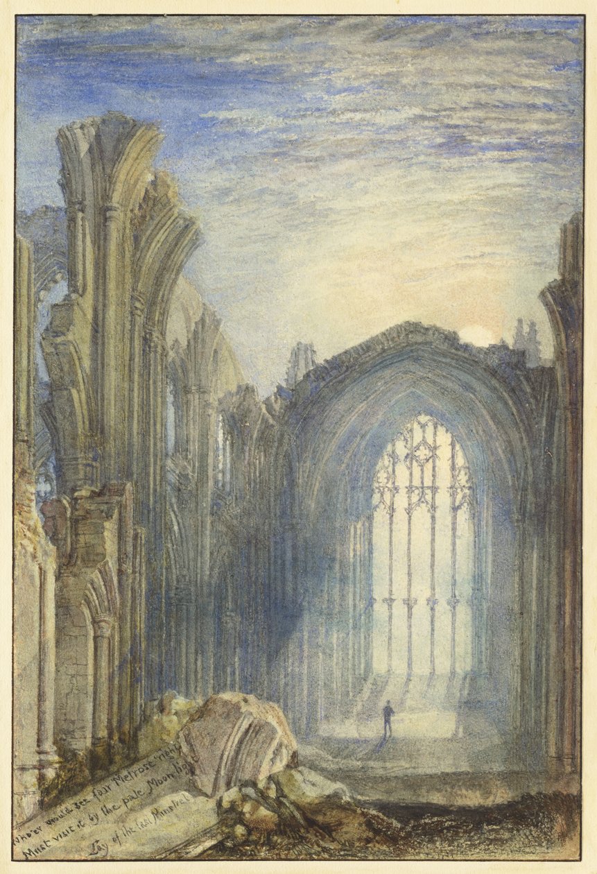 opatství Melrose od Joseph Mallord William Turner
