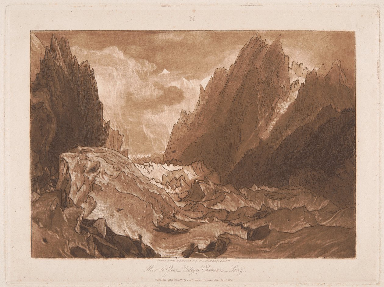 Mer de Glace, Údolí Chamonix, Savojsko od Joseph Mallord William Turner