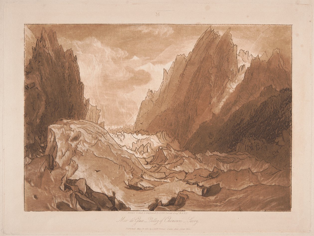 Mer de Glace, údolí Chamonix, Savojsko od Joseph Mallord William Turner
