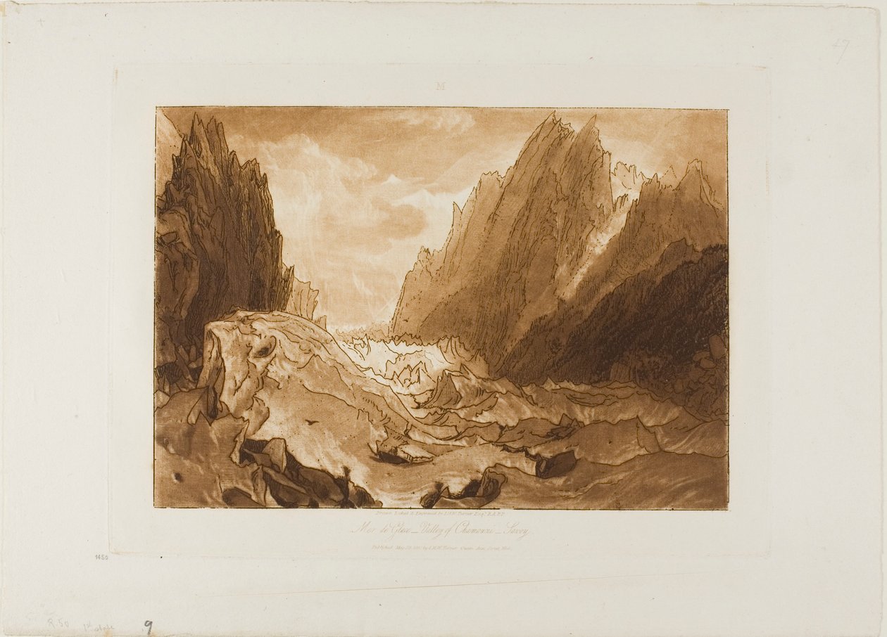 Mer de Glace, deska 50 z Knihy studií od Joseph Mallord William Turner