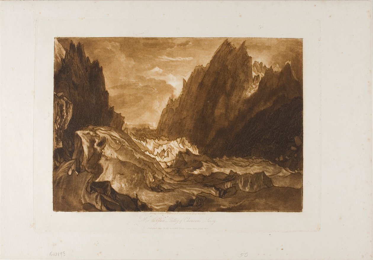 Mer de Glace, deska 50 z Knihy studií od Joseph Mallord William Turner