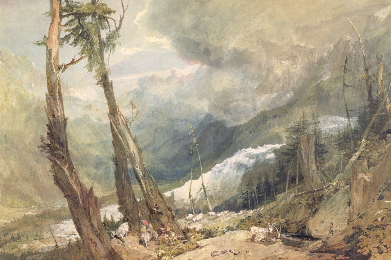 Mere de Glace, v údolí Chamouni, Švýcarsko od Joseph Mallord William Turner