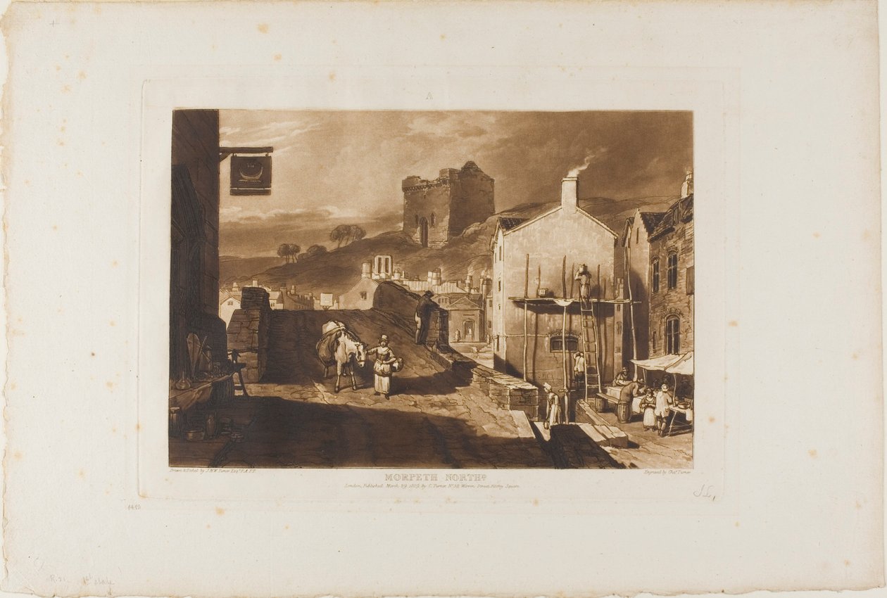 Morpeth, deska 21 z Knihy studií od Joseph Mallord William Turner