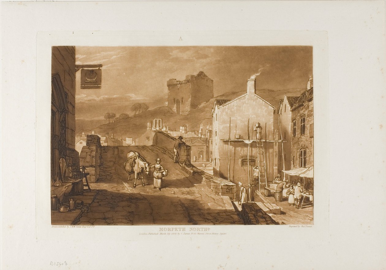 Morpeth, deska 21 z Knihy studií od Joseph Mallord William Turner