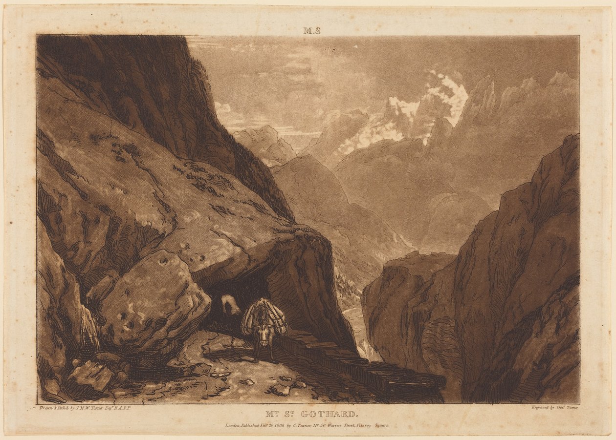 Svatogotthardský průsmyk od Joseph Mallord William Turner