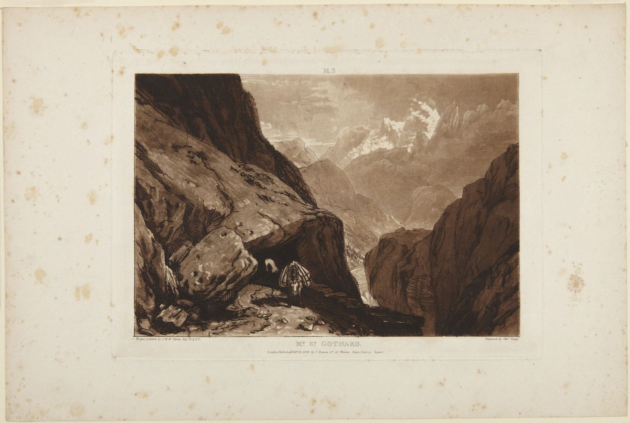 Hora St. Gotthard od Joseph Mallord William Turner