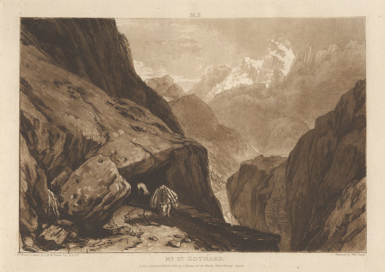Hora St. Gotthard od Joseph Mallord William Turner