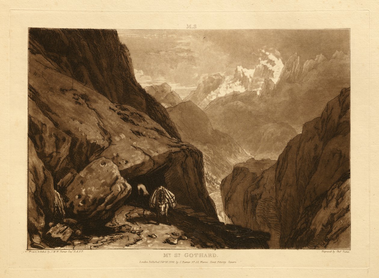 Hora svatého Gottharda od Joseph Mallord William Turner