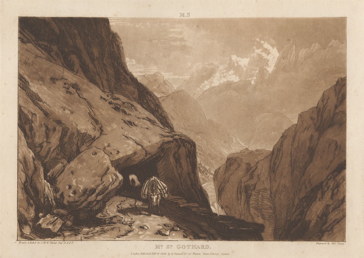 Hora svatého Gottharda od Joseph Mallord William Turner
