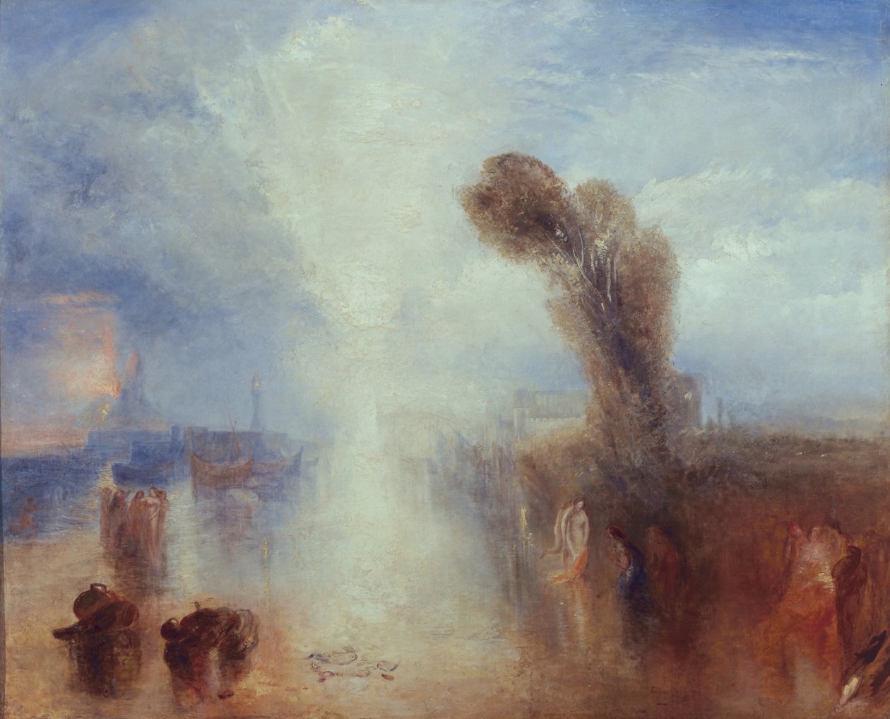 Neapolské Fisher-girls Surprised Bathing by Moonlight, cca 1840 (olej na plátně) od Joseph Mallord William Turner
