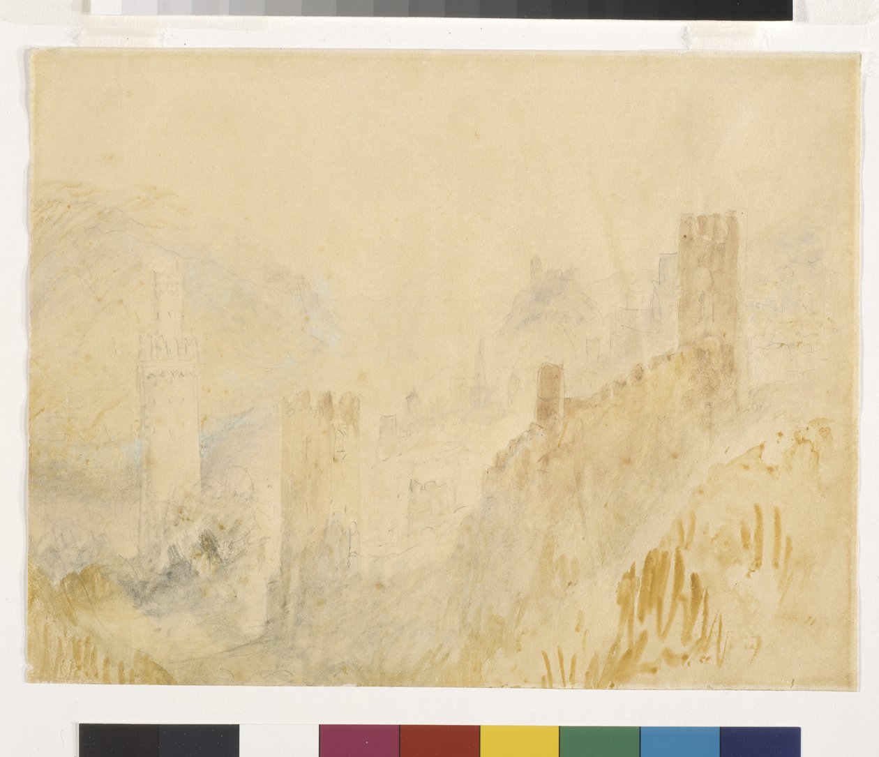 Oberwesel On The Rhine (akvarel přes tužku na bílém papíře) od Joseph Mallord William Turner