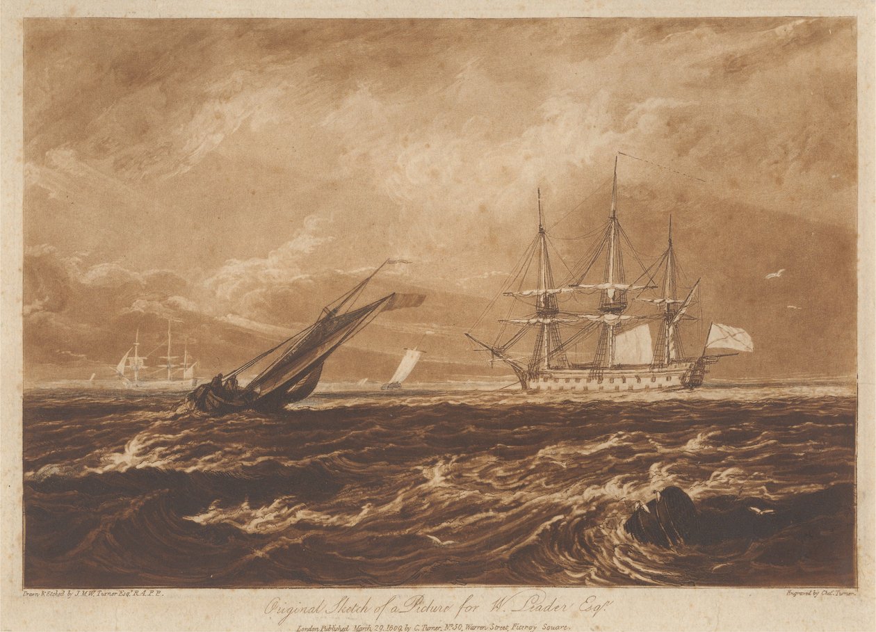Původní skica obrazu pro W. Leader, Esq. od Joseph Mallord William Turner