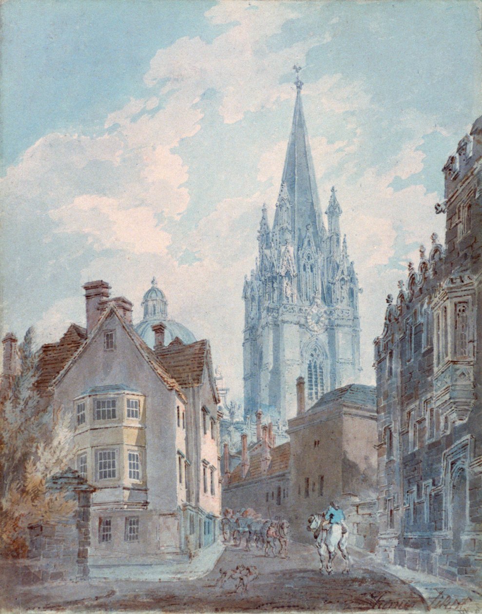Oxford: St Marys z Oriel Lane, 1792-1793 od Joseph Mallord William Turner