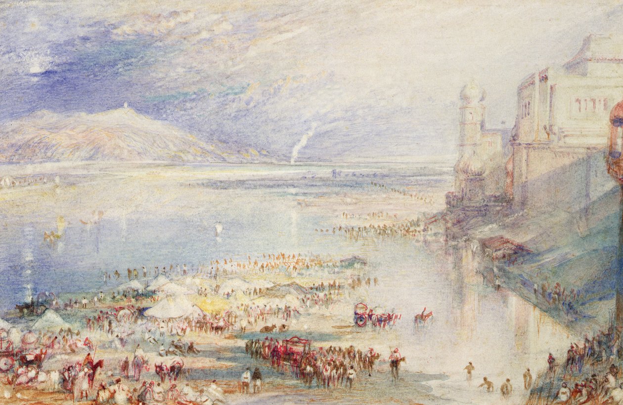 Část Ghaut v Hurdwaru, kolem roku 1835 (akvarel a kvaš na papíře) od Joseph Mallord William Turner
