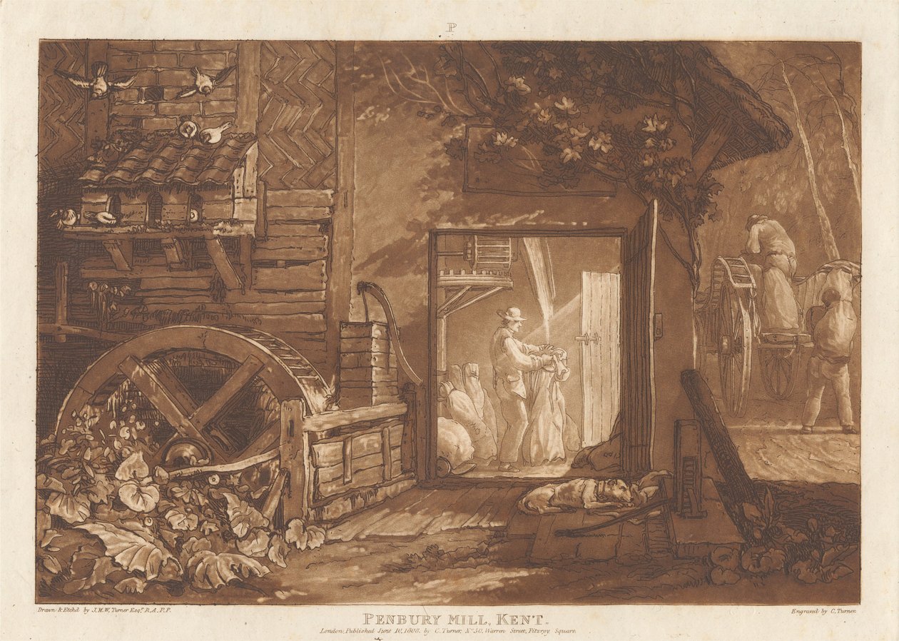 Pembury Mill, Kent od Joseph Mallord William Turner