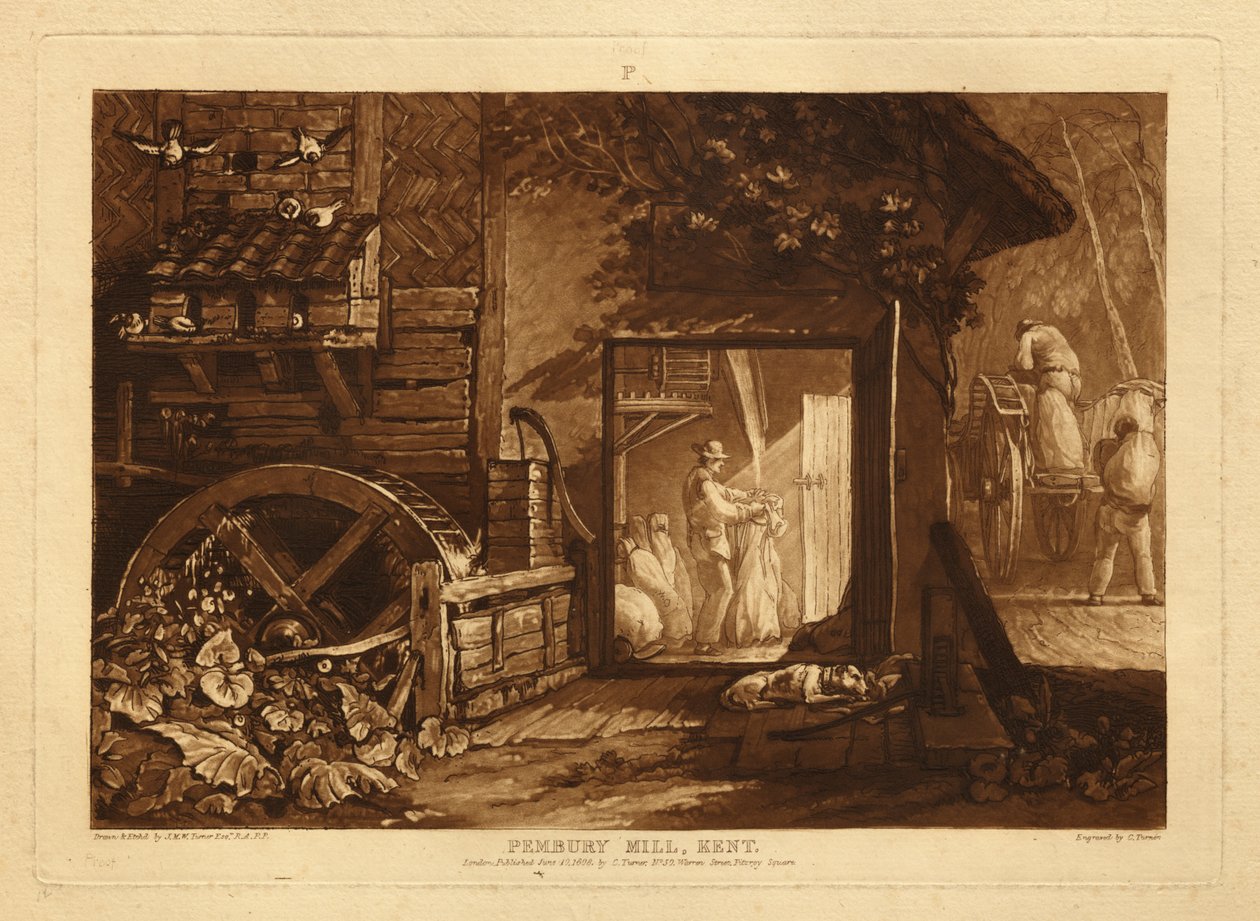 Mlýn v Pembury, Kent od Joseph Mallord William Turner