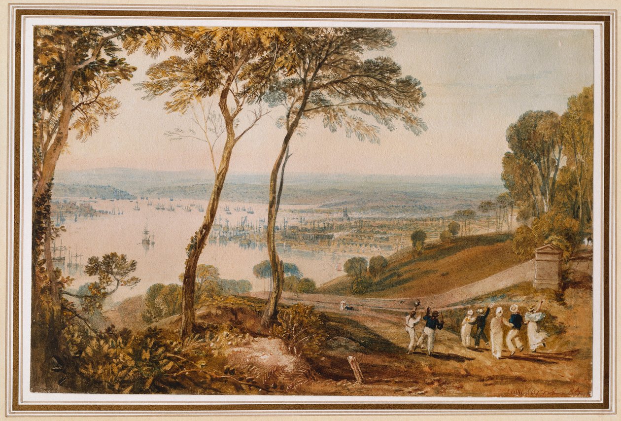 Plymouth Dock, z blízkosti Mount Edgecumbe od Joseph Mallord William Turner