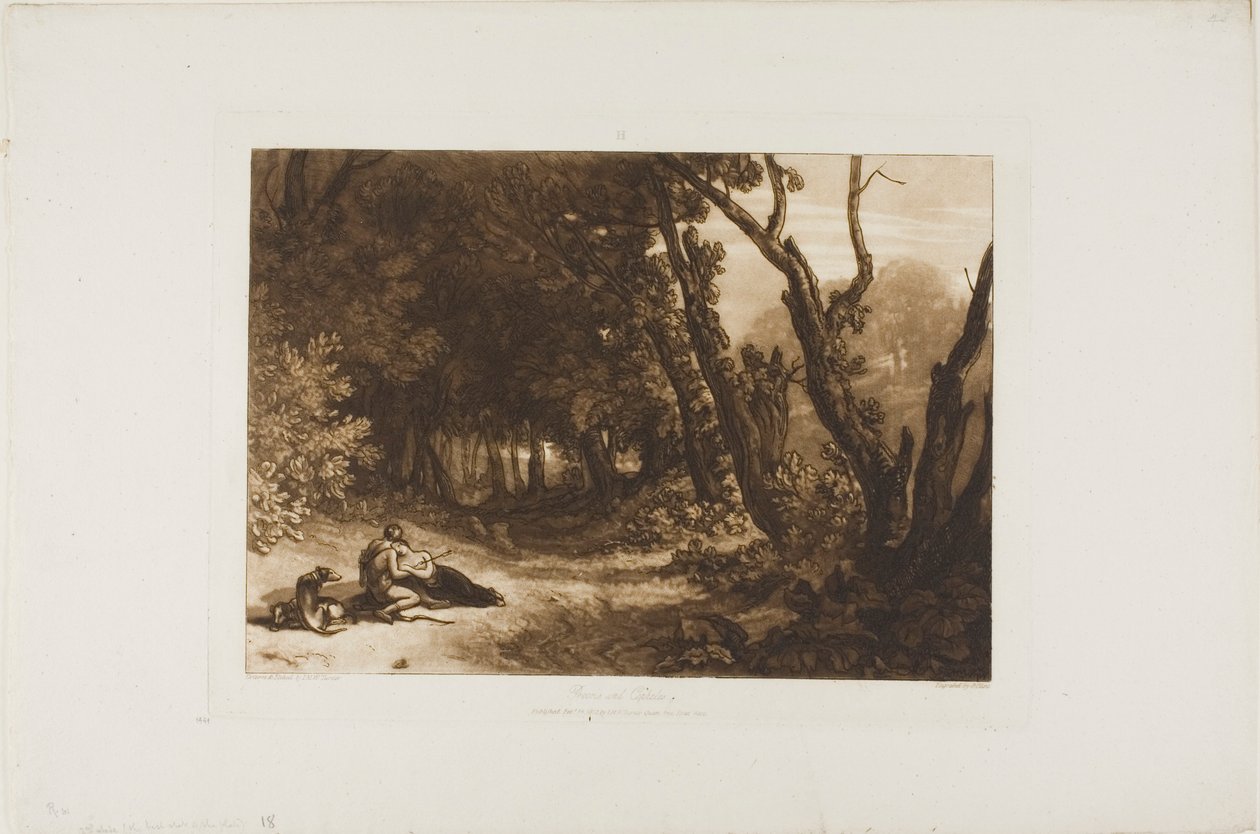 Procris a Cephalus, deska 41 z Knihy studií od Joseph Mallord William Turner