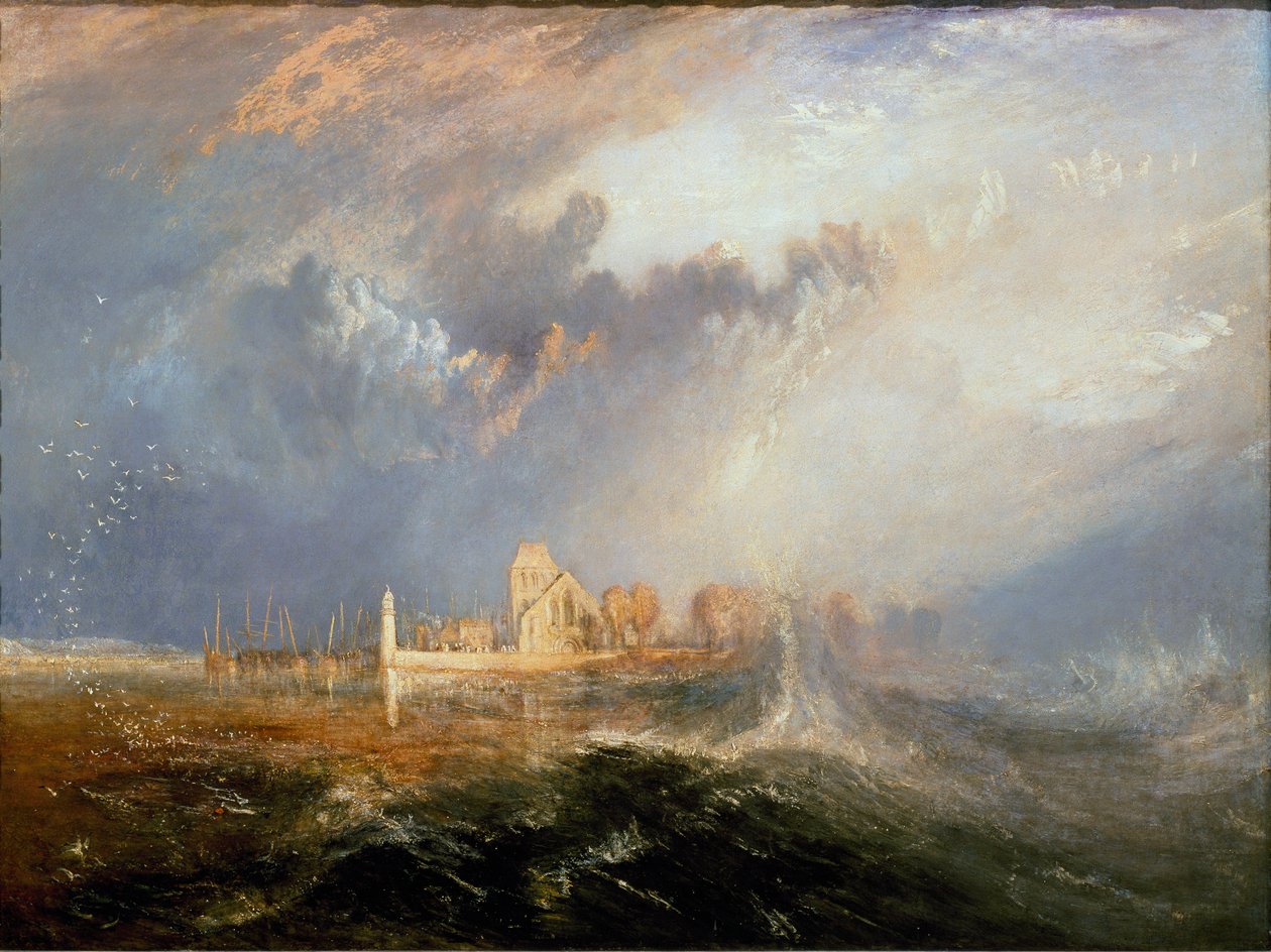 Quillebeuf u ústí Seiny (Quillebeuf-sur-Seine, Quillebeuf sur Seine) v Normandii”” Obraz Josepha Mallorda William Turner (1775-1851) 1833 Rozměr 92,5x123,2 cm Lisabon. Muzeum Calouste Gulbenkian od Joseph Mallord William Turner