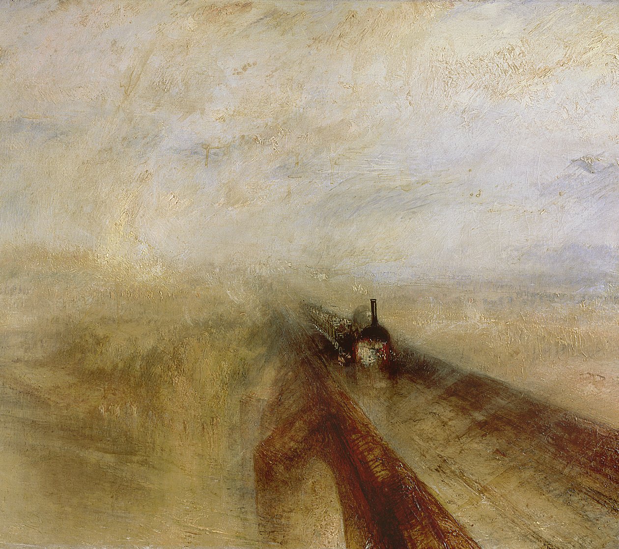 Rain Steam and Speed, The Great Western Railway, malované před rokem 1844 od Joseph Mallord William Turner