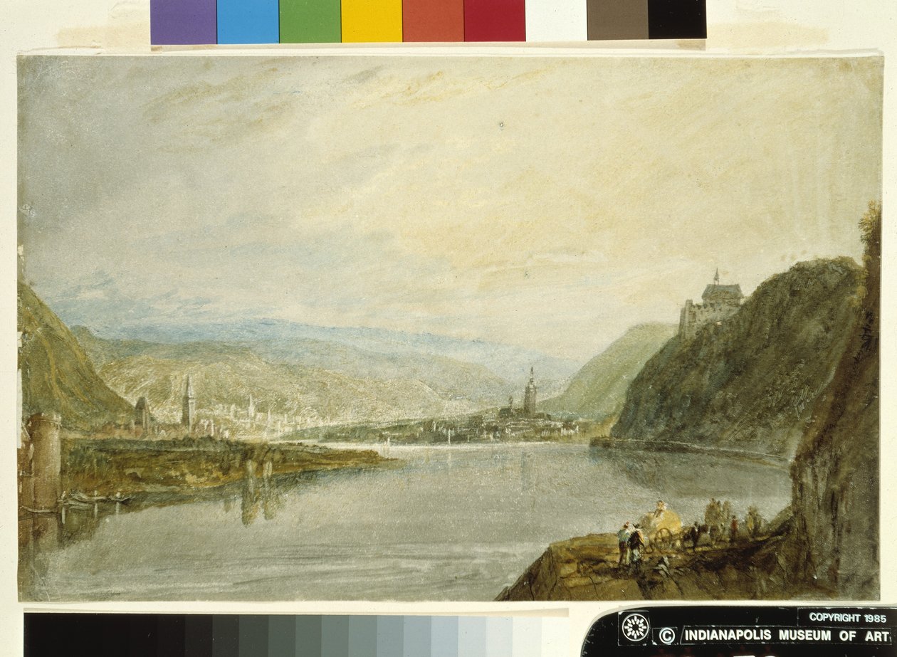 Remagen, Erpel And Linz (akvarel a kvaš na bílém papíře připravený šedým lavírováním) od Joseph Mallord William Turner
