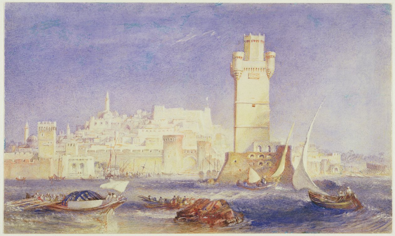 Rhodes, cca 1823-24 (bez barvy a karoserie na papíře) od Joseph Mallord William Turner