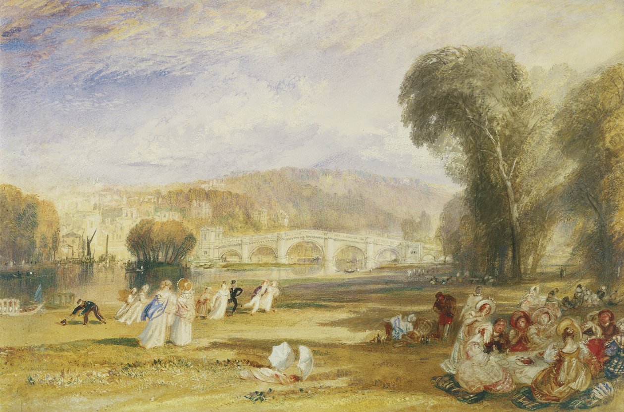 Richmond Hill and Bridge, Surrey, cca 1831 (akvarel na papíře) od Joseph Mallord William Turner