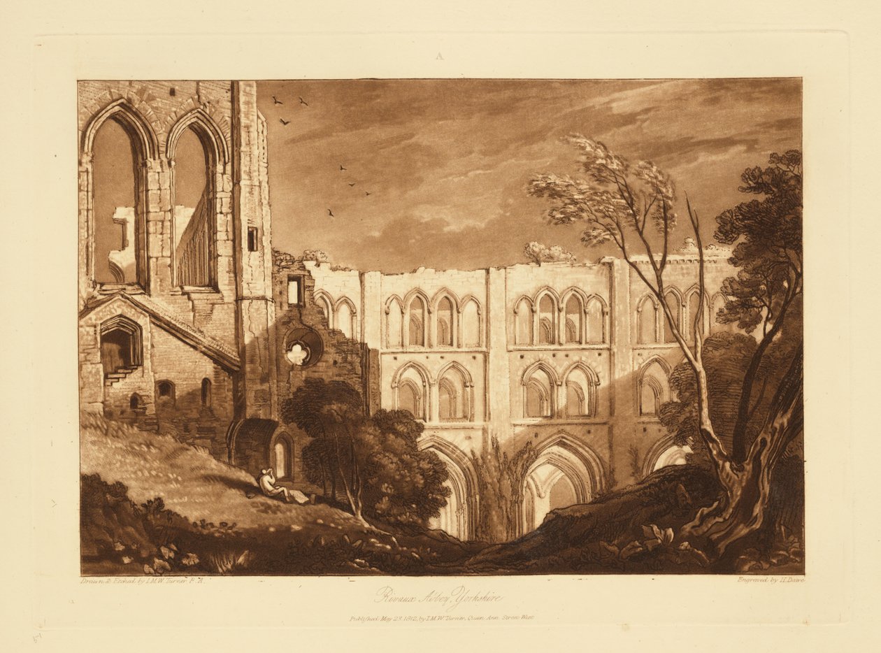 Opatství Rievaulx od Joseph Mallord William Turner