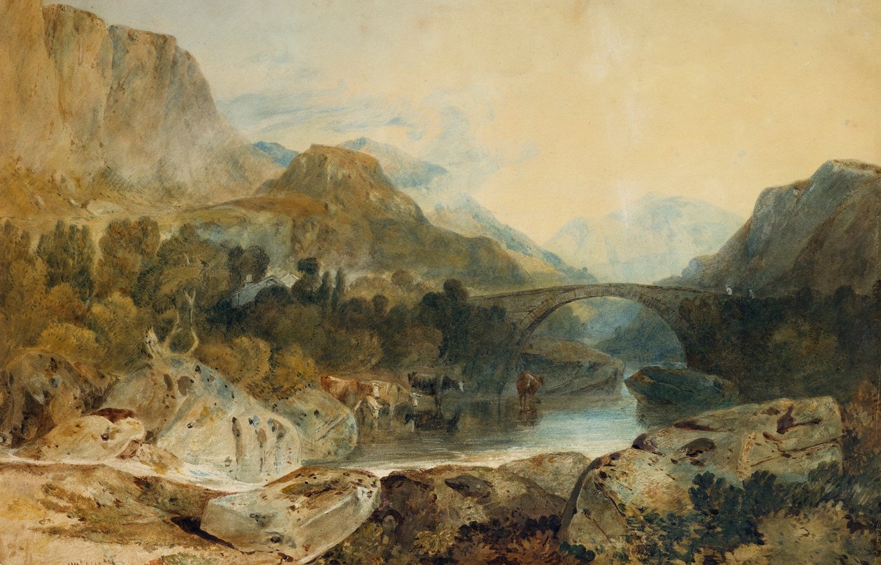 Rosthwaite Bridge, Borrowdale, kolem roku 1802 od Joseph Mallord William Turner
