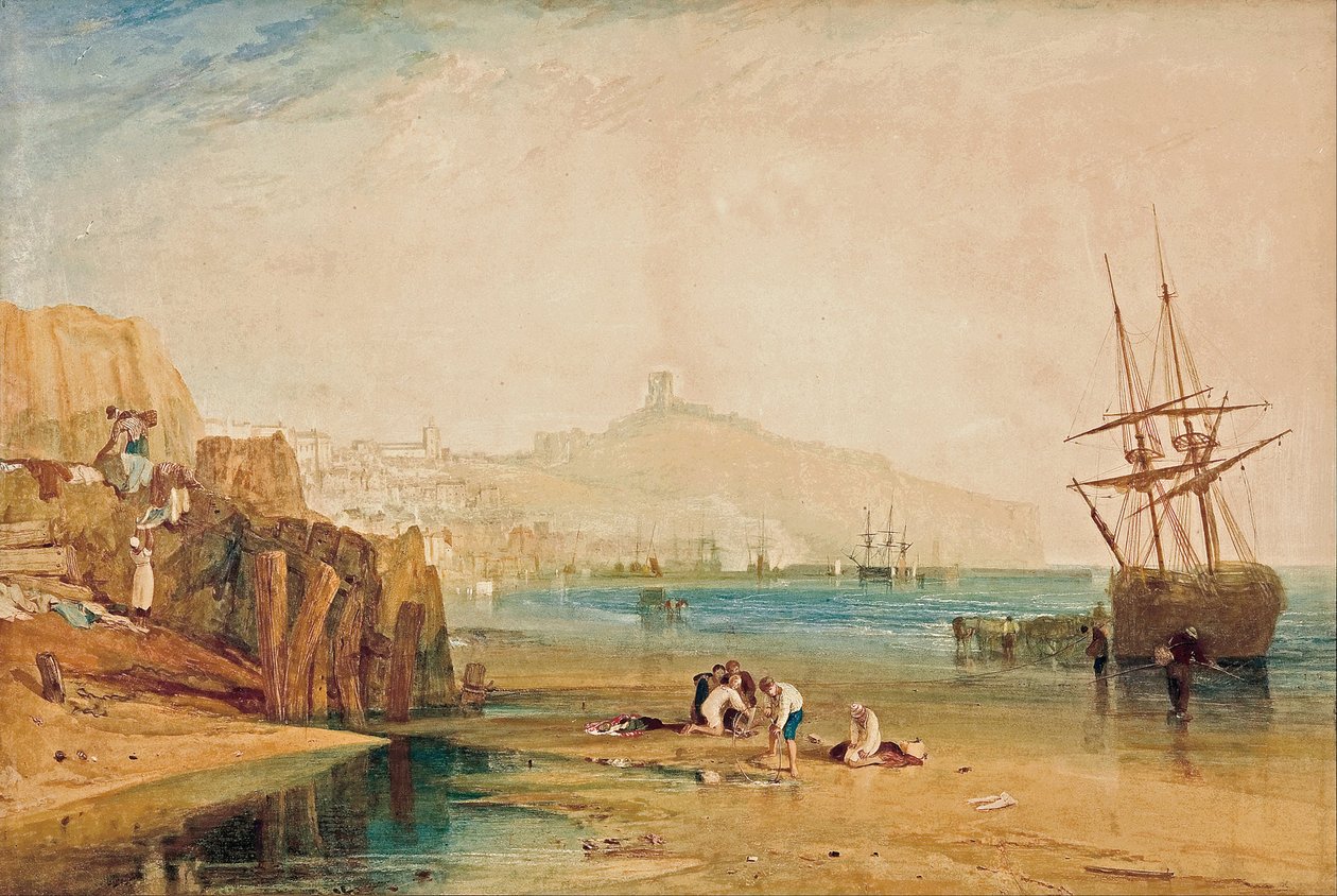 Scarborough, ráno, chlapci chytají kraby, c. 1810 od Joseph Mallord William Turner