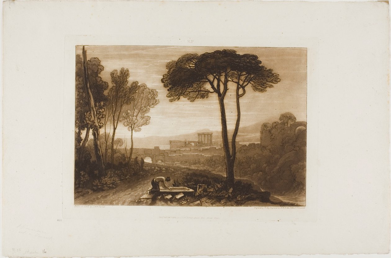 Scéna v Campagna, deska 38 z Knihy studií od Joseph Mallord William Turner