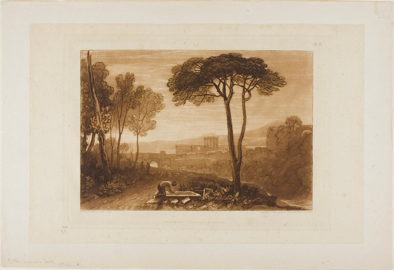Scéna v Campagna, deska 38 z Knihy studií od Joseph Mallord William Turner
