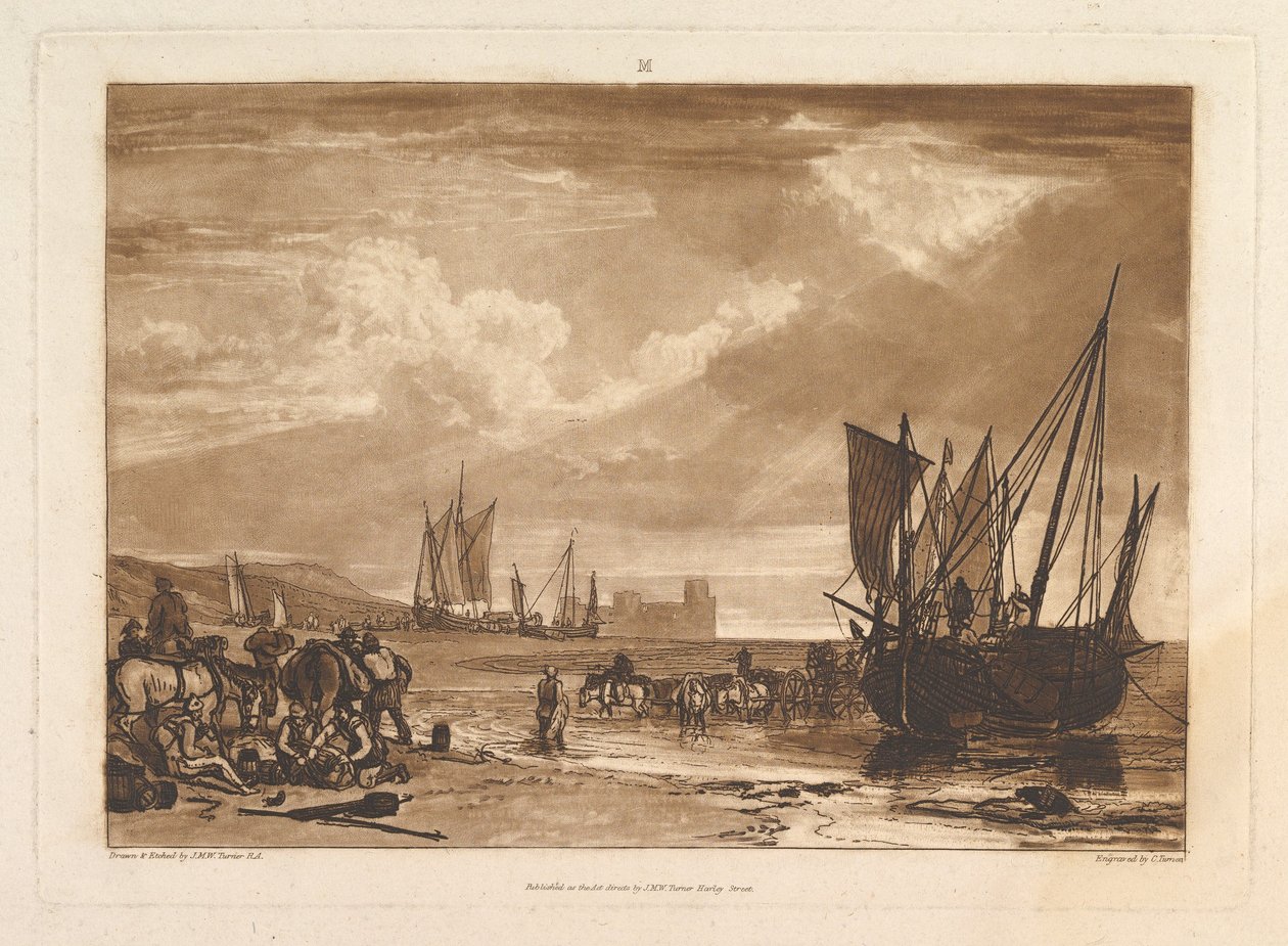 Scéna na francouzském pobřeží Liber Studiorum, část I, deska 4, 11. června 1807. od Joseph Mallord William Turner